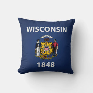 Cooler Staat der Wisconsin-Flagge Kissen