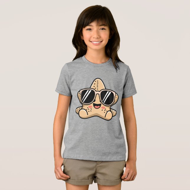 Cooler Starfish mit Sonnenbrille Beach Vibes Tri-Blend Shirt (Vorderseite Voll)