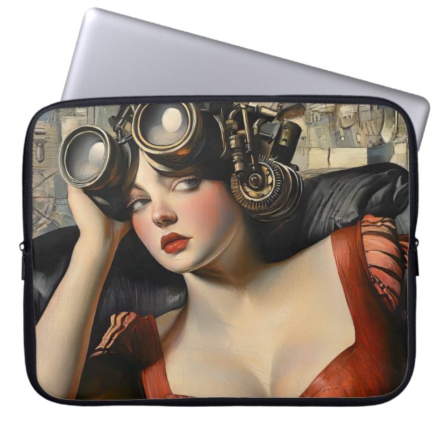 Cooler Steampunk-Laptop-Sieb Laptopschutzhülle (Vorderseite)