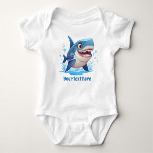Cooler Strandhai hinzufügen Text Junge Baby Baby Strampler