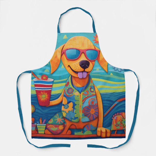 Cooler Strandhund Schürze (Vorderseite)