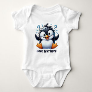 Cooler Strandpinguin unisex fügen Text hinzu Baby Strampler