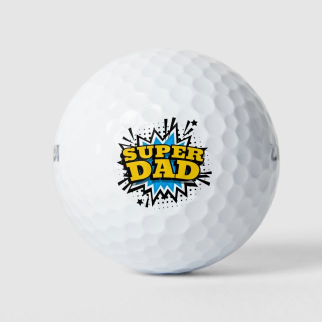 Cooler Super Vater Blau Golfball (Vorderseite)