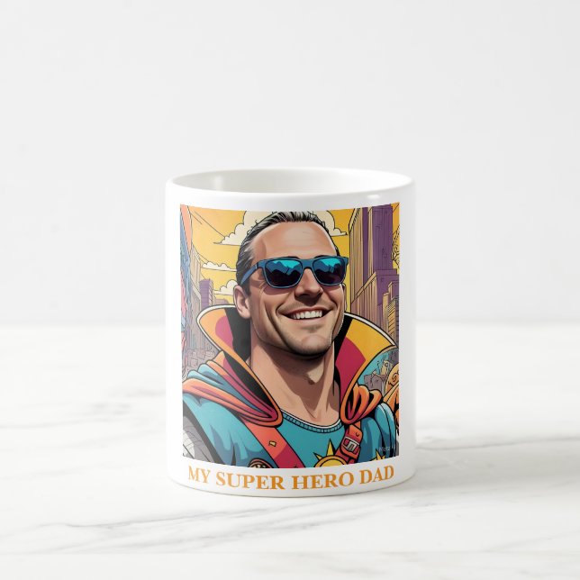 Cooler Superhero Vater Comic Buchkunst Kaffeetasse (Mittel)