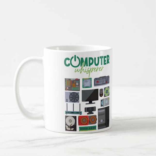Cooler Support für Computer Geek Tech Nerd Kaffeetasse (Links)