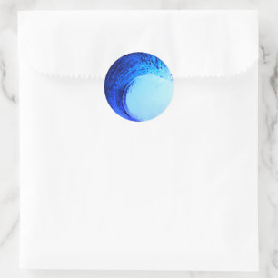 cooler Surf-Stil Blue Wave Runder Aufkleber