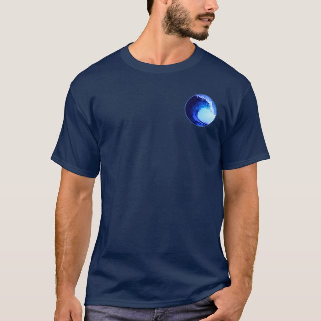 Cooler Surf Style Blue Wave T-Shirt (Vorderseite)