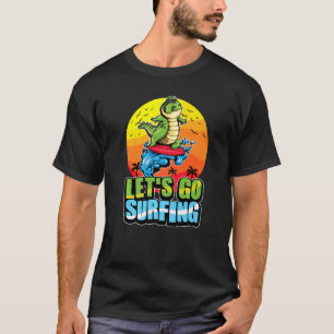 Cooler Surfer Crocodile Surfen Sommer Ozean & Wave T-Shirt