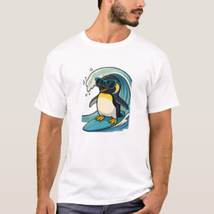 Cooler Surfer-Pinguin mit Sonnenbrille T-Shirt