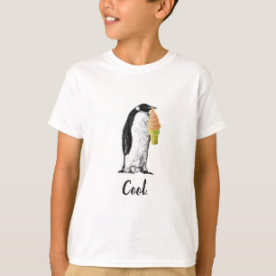 "Cooler" Süßer Pinguin, der eine Eistüte isst T-Shirt