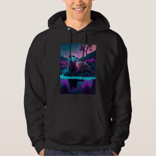 Cooler Synthwave-Seehund Wandernder Otter 3 Hoodie