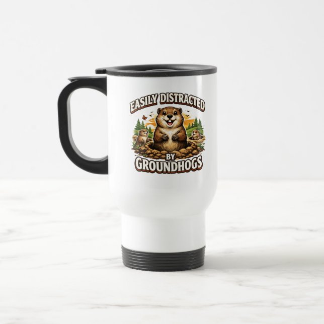 Cooler Tag der Murmeltiere Murmeltier | Lustiger F Reisebecher (Links)