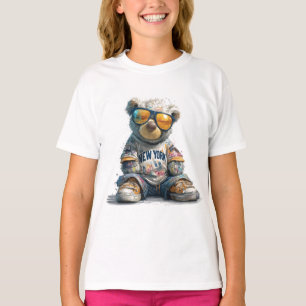 Cooler Teddy Bär in Sonnenbrille und ein New Yorke T-Shirt