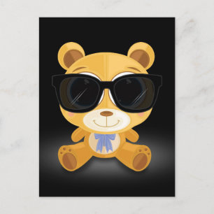 Cooler Teddy Bär Postkarte