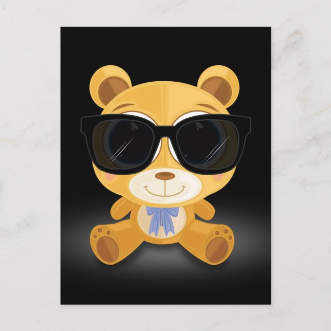 Cooler Teddy Bär Postkarte (Vorderseite)
