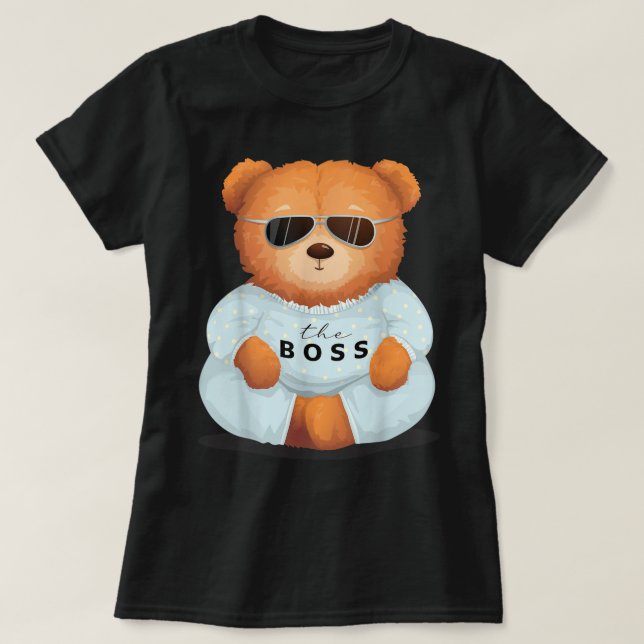 Cooler Teddybär mit Sonnenbrille Teddy Lover, The  T-Shirt (Design vorne)