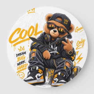 Cooler Teddybär Wanduhr