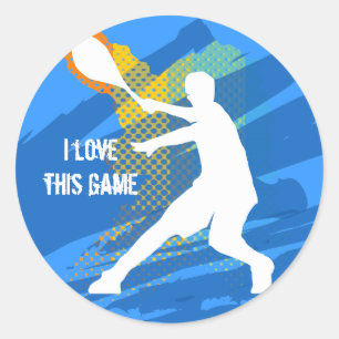 Cooler Tennisaufkleber: Liebe I dieses Spiel Runder Aufkleber