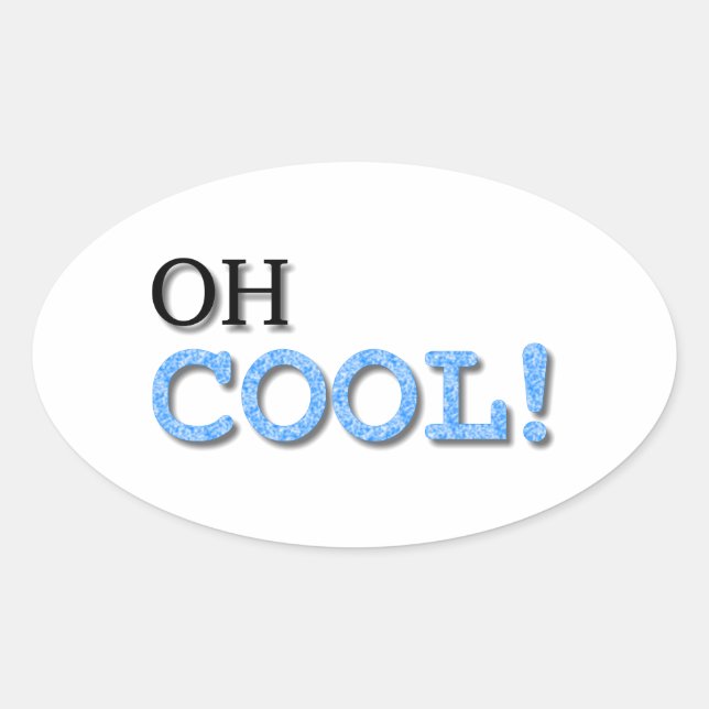Cooler Text Ovaler Aufkleber (Vorderseite)