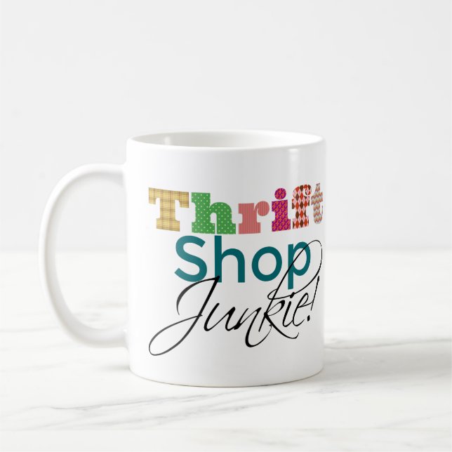 Cooler Textdiebstahl-Shop Junkie Kaffeetasse (Links)