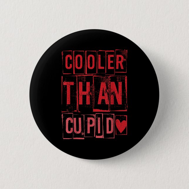 Cooler Than Cud Cute Valentine's Day Kids Boys Gir Button (Vorderseite)