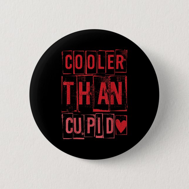 Cooler Than Cud Cute Valentine's Day Kids Boys Gir Button (Vorderseite)