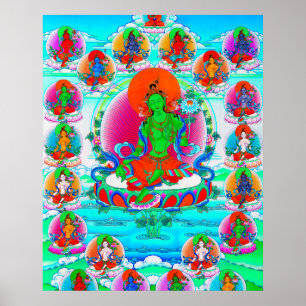 Cooler Thangka-Thangka-Tätowierung Poster