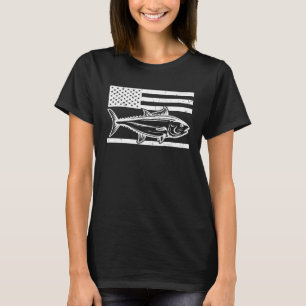 Cooler Thunfisch - Amerikanische Flagge T-Shirt