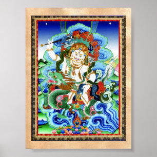 Cooler tibetischer Thangka Weißer Jambhala Poster