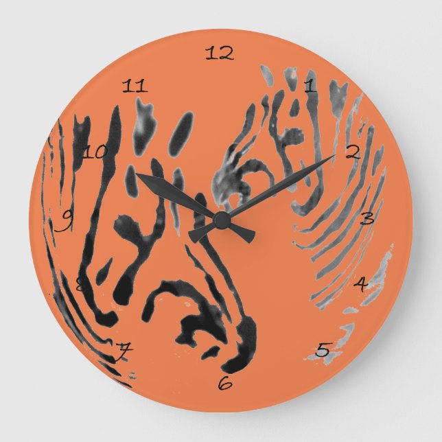 Cooler Tier-KunstZebra Große Wanduhr (Vorderseite)