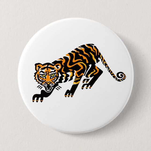 Cooler TIGER - Gefährdete Tiere - Wildtiere - Natu Button (Vorderseite)