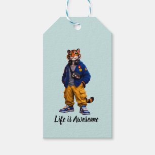 Cooler Tiger in Streetwear-Kunst - Urbaner Stil Ti Geschenkanhänger