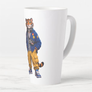 Cooler Tiger in Streetwear-Kunst - Urbaner Stil Ti Milchtasse
