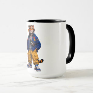 Cooler Tiger in Streetwear-Kunst - Urbaner Stil Ti Tasse