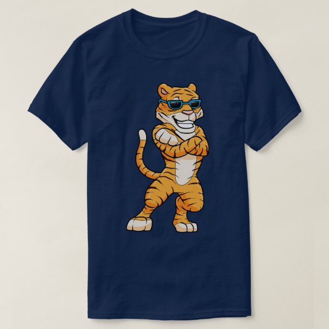 Cooler Tiger mit Sonnenbrille T-Shirt (Design vorne)