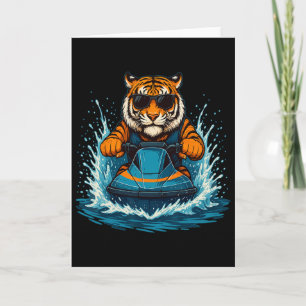 Cooler Tiger Mit Sungles Sommer Vibes Feline Jetsk Karte