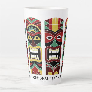 Cooler Tiki Totems benutzerdefinierter Text Latte  Milchtasse