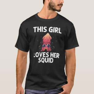 Cooler Tintenfisch Für Mädchen Kinder Krake Biolog T-Shirt