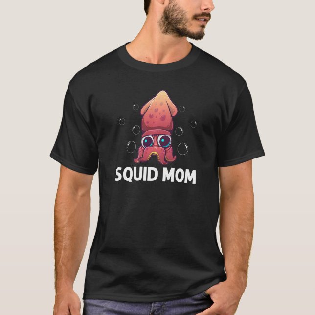 Cooler Tintenfisch Für Mama Mutter Krake Biologie  T-Shirt (Vorderseite)