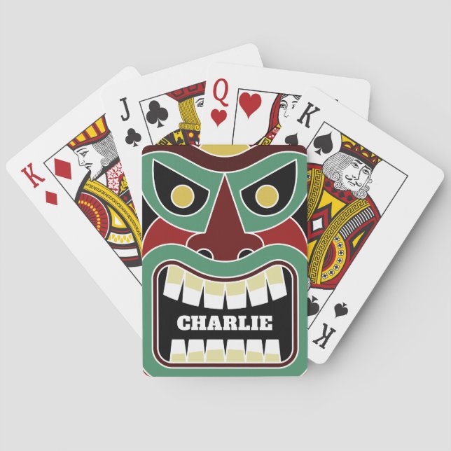 Cooler Totem-individuelle Name Spielkarten (Rückseite)