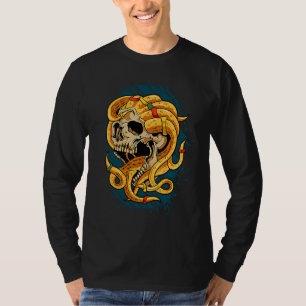 Cooler Totenkopf mit gefürchteten Locken Krakenarm T-Shirt