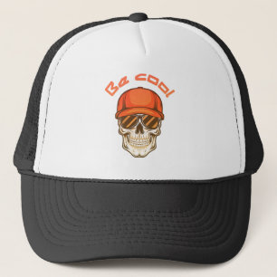 Cooler Totenkopf mit Kappe und Sonnenbrille
