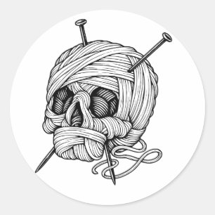 Cooler Totenkopf mit Sonnenbrille und rückwärtsges Runder Aufkleber
