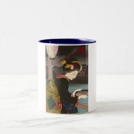 Cooler traditioneller japanischer woodprint zweifarbige tasse