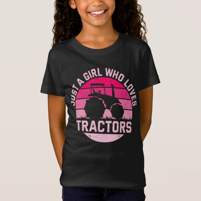 Cooler Traktor Lover Nur ein Mädchen, das Traktore T-Shirt (Vorderseite)