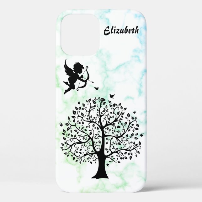 Cooler, trendiger grüner Marmor, Baum Case-Mate iP iPhone Hülle (Rückseite)
