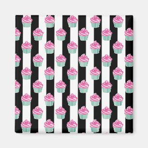 Cooler Trendy Bleck and Wide, Cup Cakes Magnet