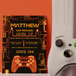 Cooler trendy Boy Console Controller Gamer Geburts Einladung