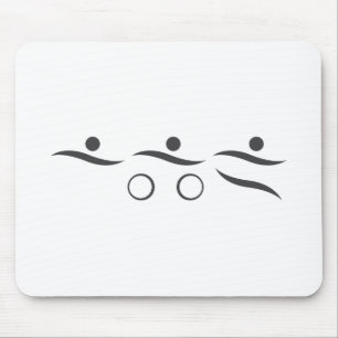 Cooler Triathlonentwurf gedruckt auf verschiedenem Mousepad