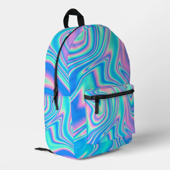 Cooler Trippy-Backpack Bedruckter Rucksack (Rückseitige Ecke links)